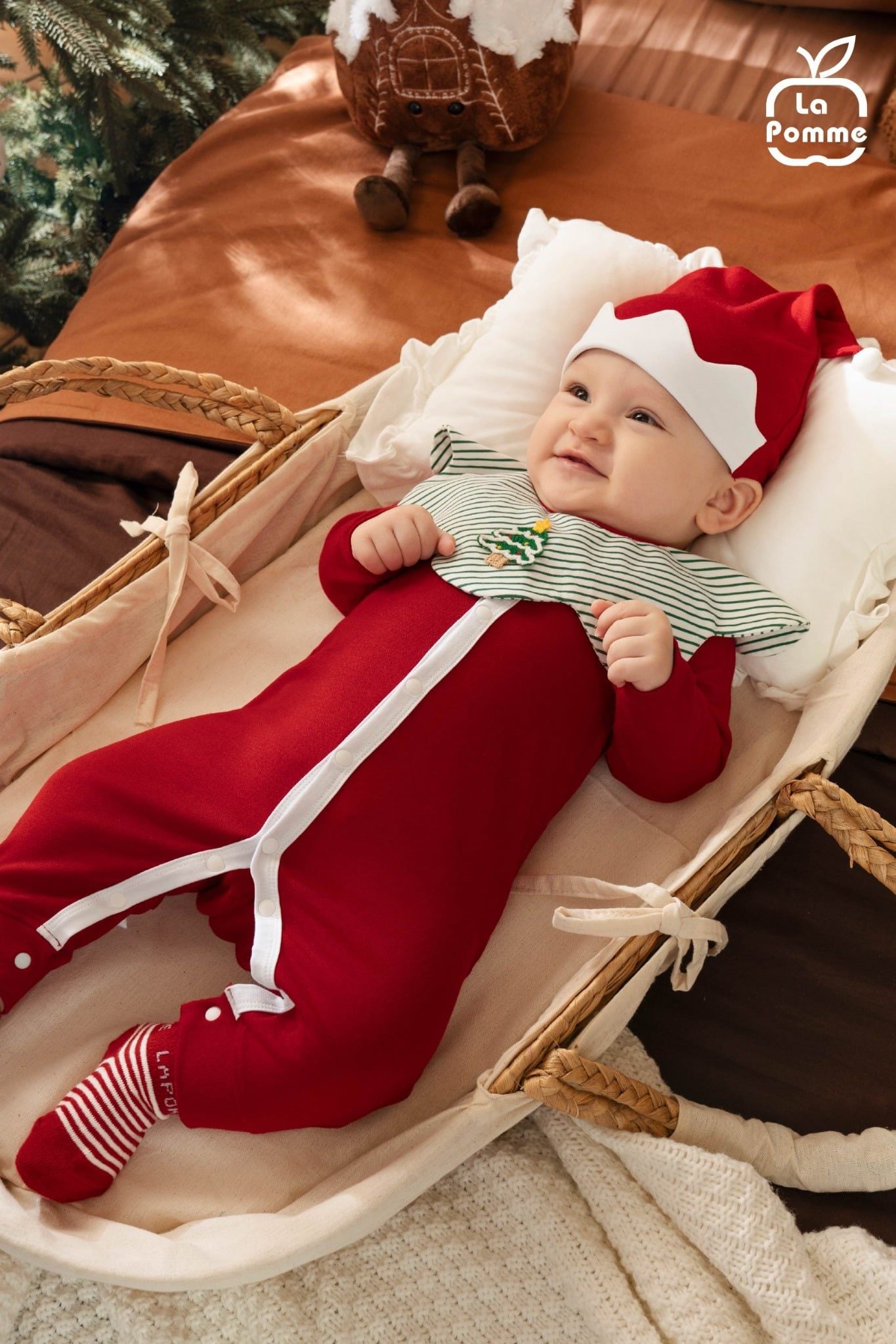  Body dài tay La Pomme cây thông hạnh phúc 