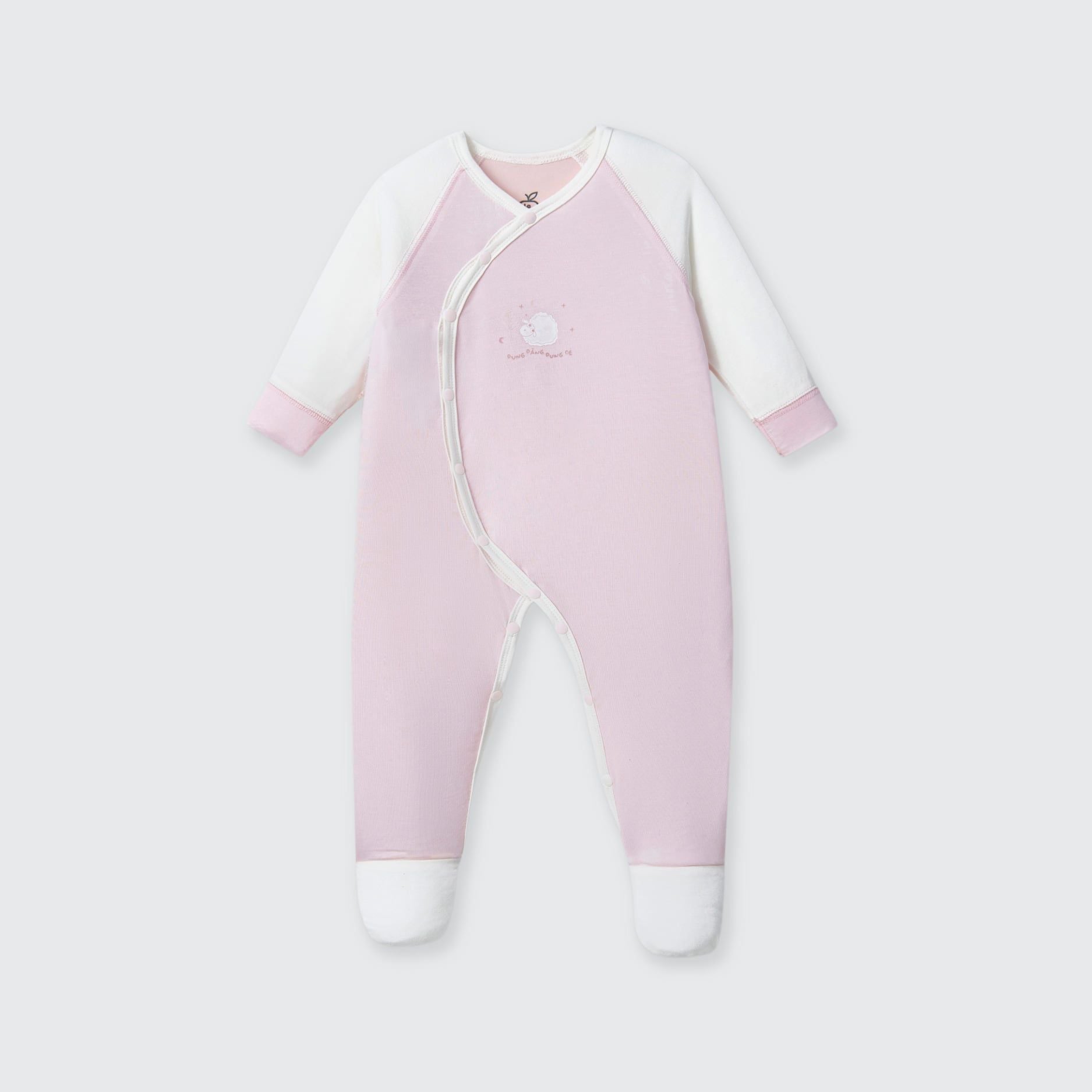  Body dài tay La Pomme liền tất cừu bông bé bỏng 