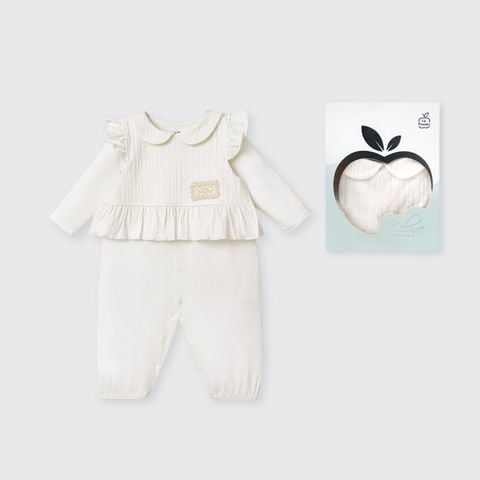  Body dài tay kèm áo gile La Pomme Deluxe nơ nhỏ yêu kiều 