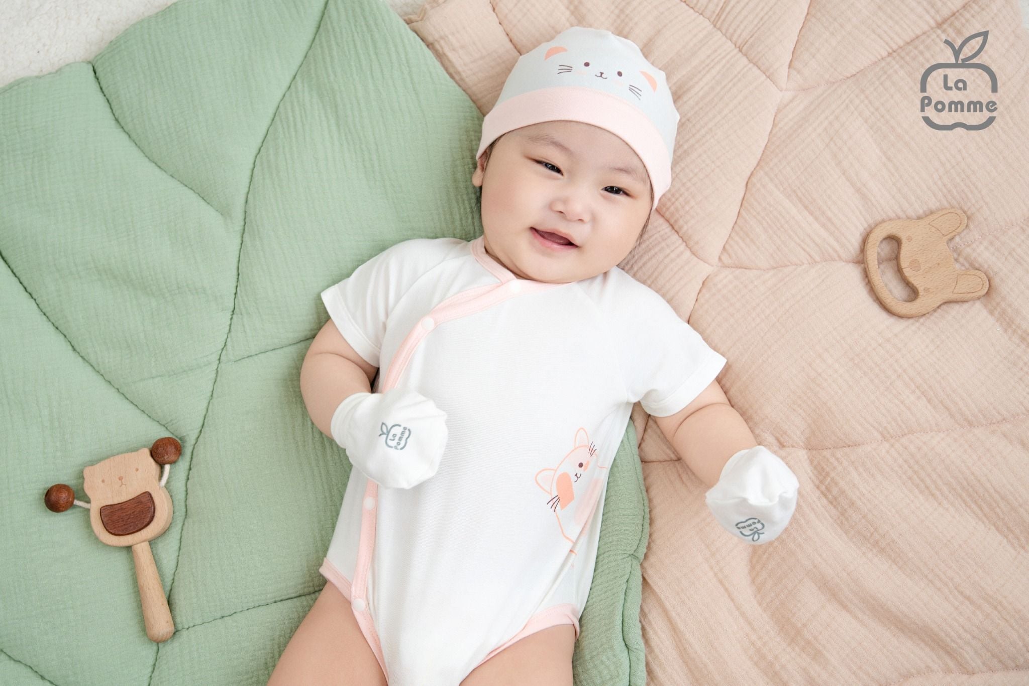  Body chip cộc tay La Pomme Gấu yêu của mẹ 