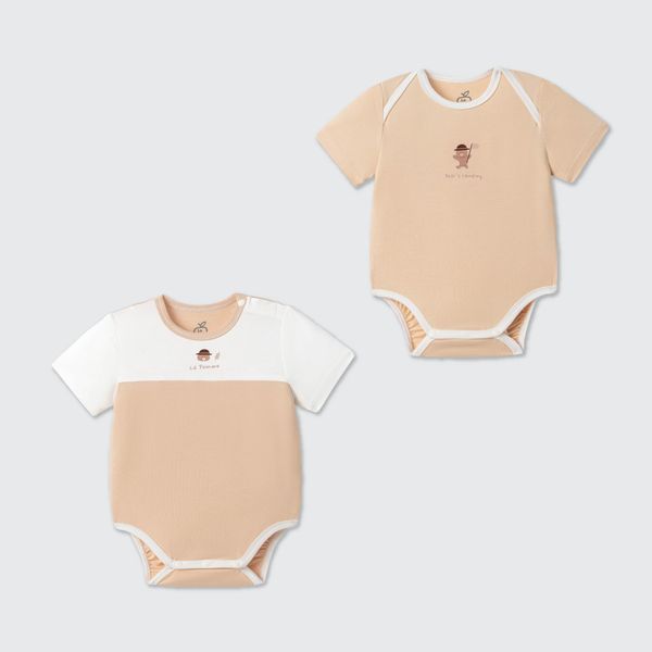  Set 2 Body chip cộc tay La Pomme cắm trại cùng gấu nâu 