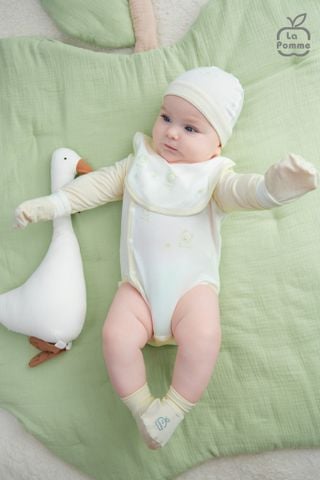  Mũ sơ sinh La Pomme họa tiết nhí cách điệu 