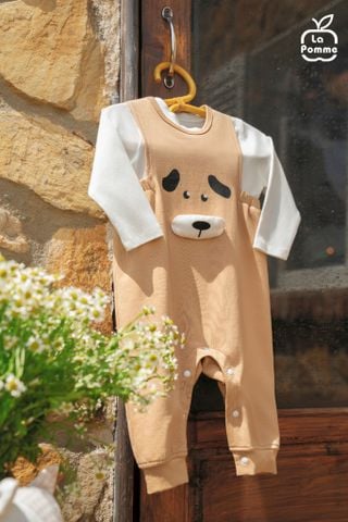  Set bộ yếm rời kèm áo dài tay La Pomme cún con tinh nghịch 