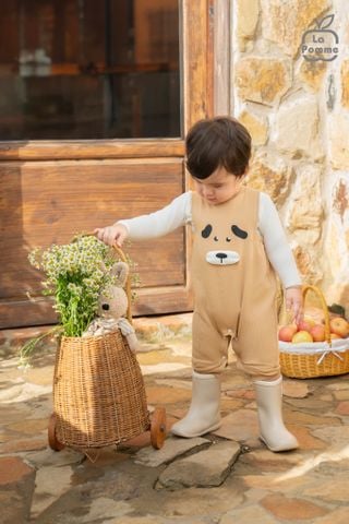  Set bộ yếm rời kèm áo dài tay La Pomme cún con tinh nghịch 