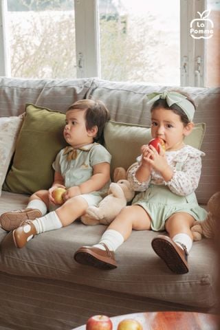  Set bộ yếm rời và áo dài tay La Pomme kèm phụ kiện quý cô cổ điển 