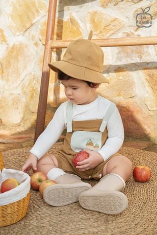  Set bộ yếm rời kèm áo dài tay La Pomme vườn nhỏ của bé 