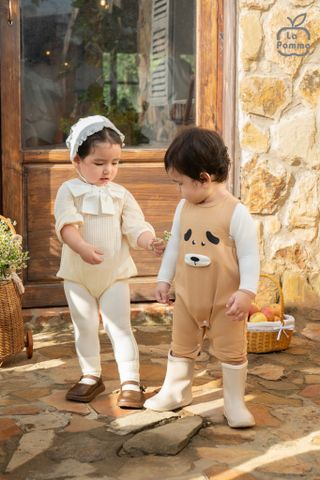  Set body chip dài tay kèm quần La Pomme cổ áo cách điệu 