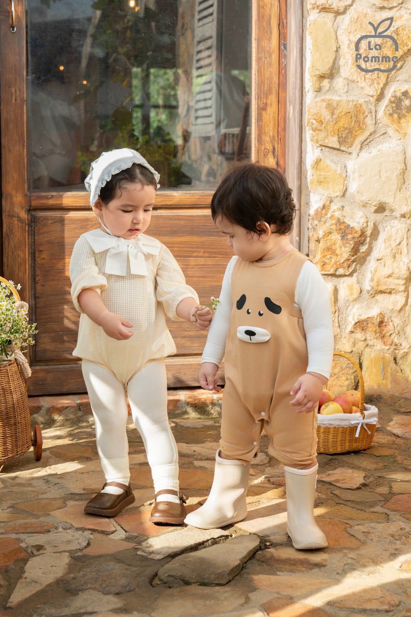  Set body chip dài tay kèm quần La Pomme cổ áo cách điệu 