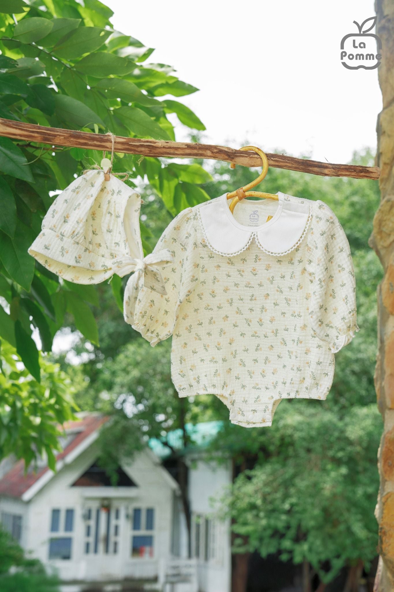  Set body dài tay La Pomme kèm phụ kiện phong cách dễ thương 