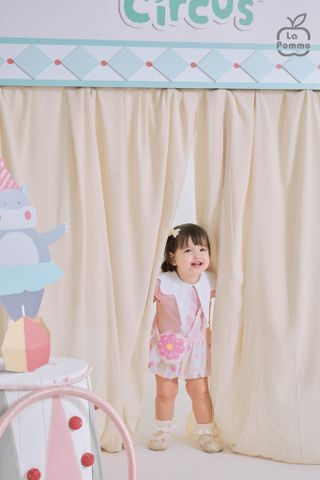  Đầm cộc tay La Pomme kèm túi hoa công chúa lễ hội 