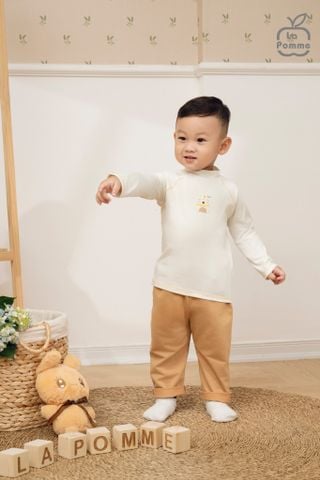  Áo cổ 3cm La Pomme giữ nhiệt bạn nhỏ vui nhộn 