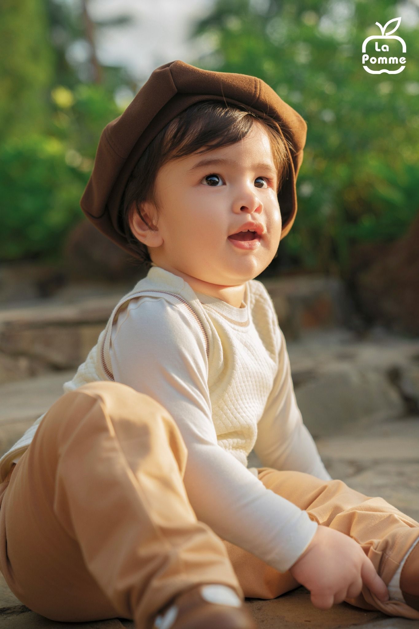  Áo gile La Pomme vạt bầu happy face 