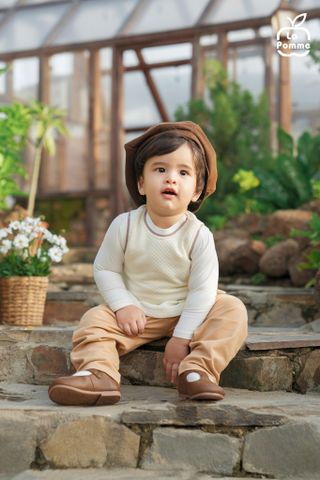  Áo gile La Pomme vạt bầu happy face 