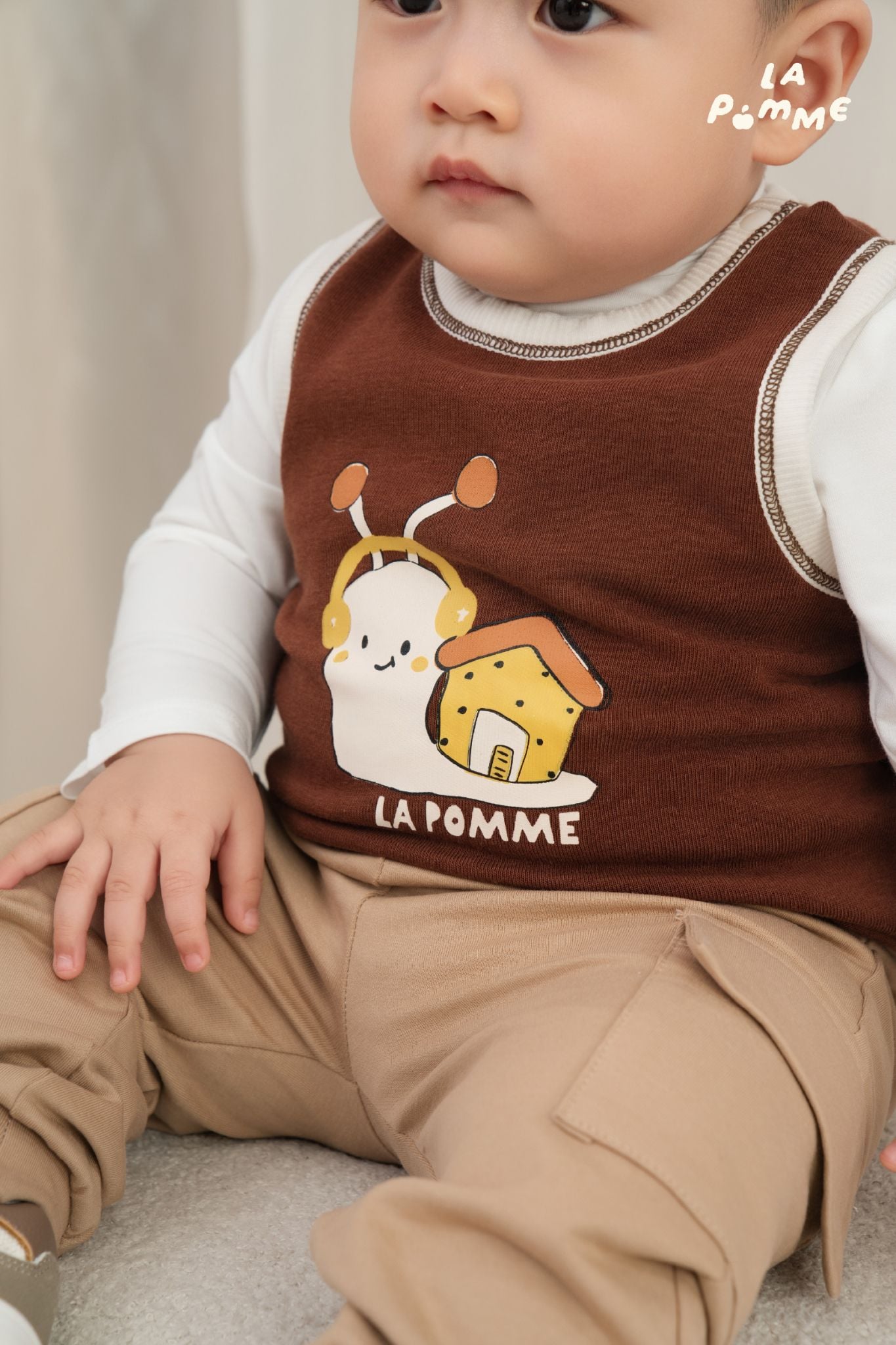  Áo gile La Pomme lớp chăn mềm của ốc sên 