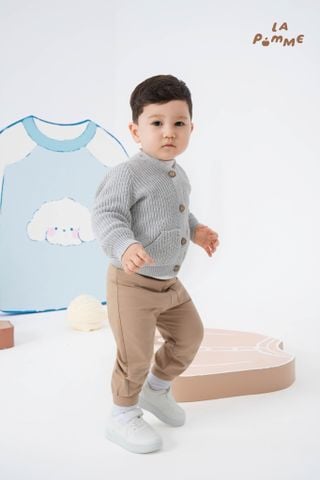  Áo khoác len La Pomme tai gấu nhỏ dễ thương 