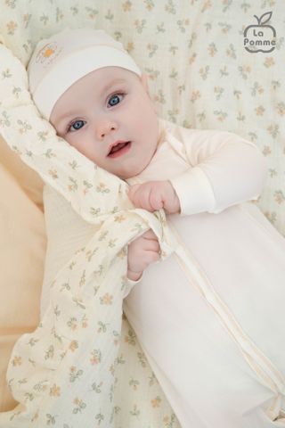  Mũ sơ sinh La Pomme bé cún lông mềm 