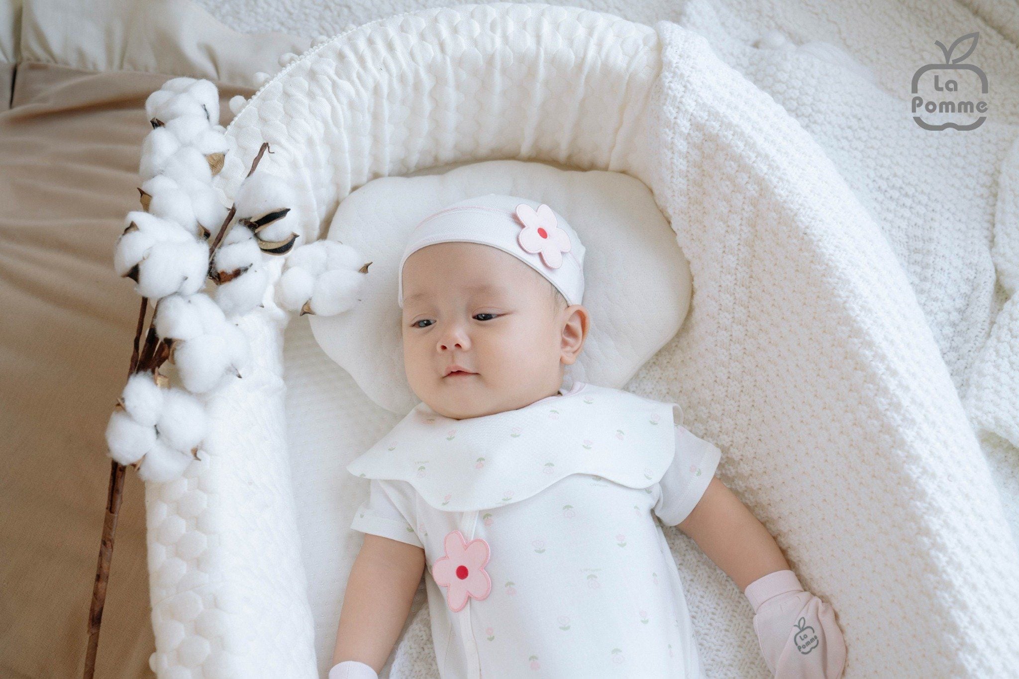  Mũ sơ sinh La Pomme mềm mịn đón con yêu 