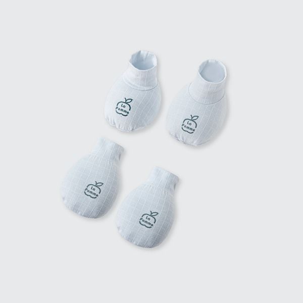  Set bao tay bao chân La Pomme gấu nhỏ yêu màu xanh 