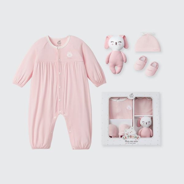  Set quà tặng sơ sinh La Pomme thỏ điệu - Bộ body liền 