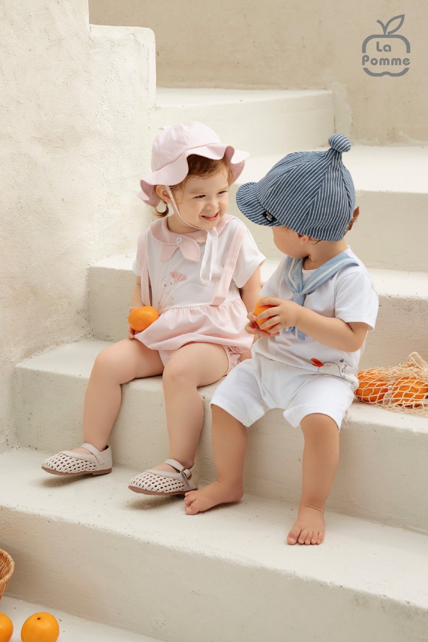  Mũ La Pomme viền bèo nơ cách điệu 