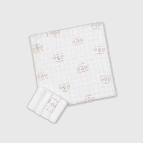  K001 Set 5 Khăn sữa sợi tre lụa La Pomme phối màu (30x30cm) - Vườn ươm hạnh phúc 
