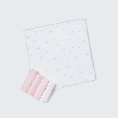  K001 Set 5 Khăn sữa sợi tre lụa La Pomme phối màu (30x30cm) - Vườn ươm hạnh phúc 