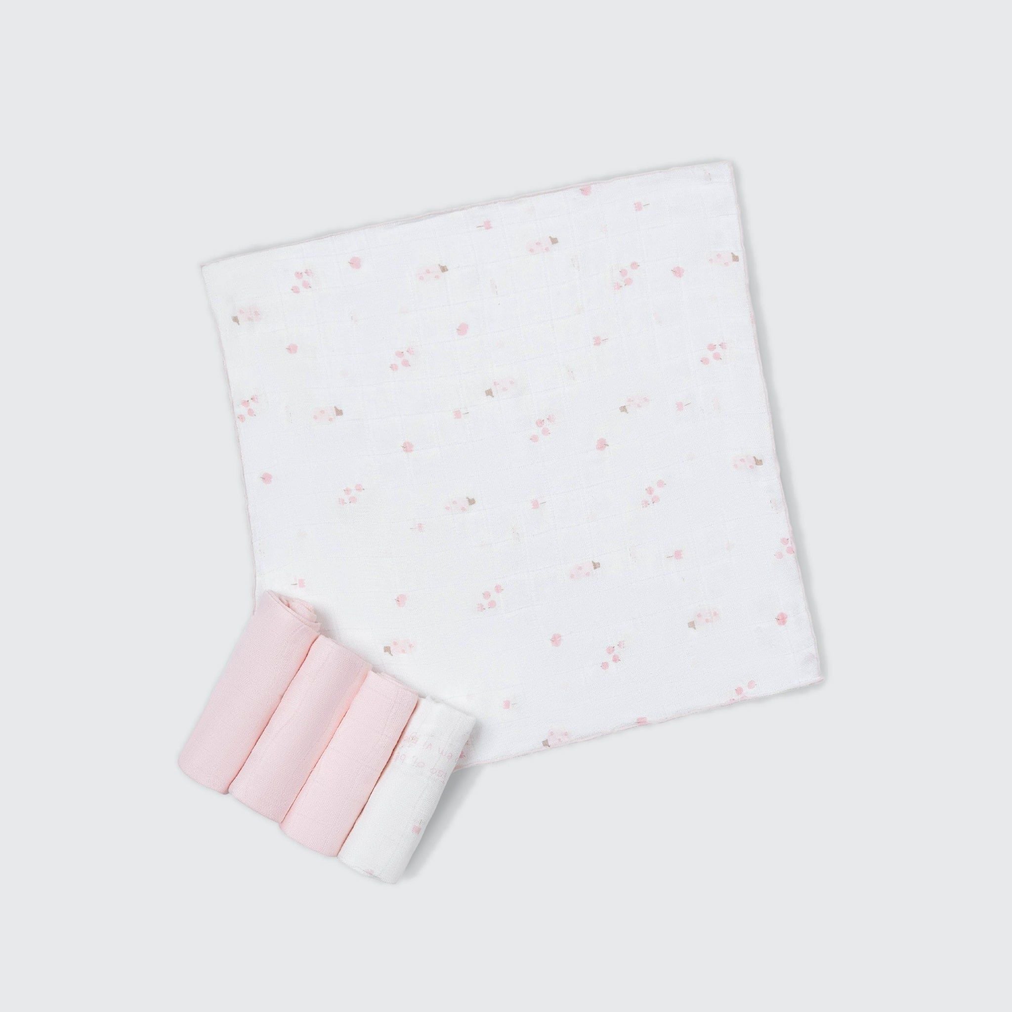  K001 Set 5 Khăn sữa sợi tre lụa La Pomme phối màu (30x30cm) - Vườn ươm hạnh phúc 