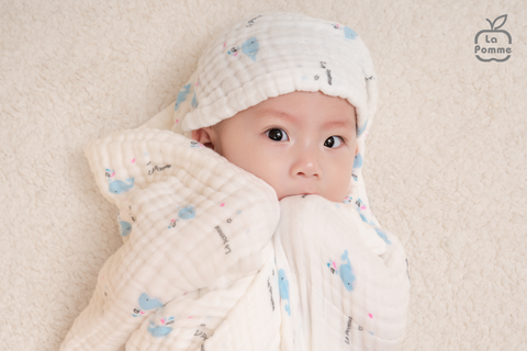  Khăn đa năng Xô Muslin 6 Lớp La Pomme họa tiết (100x100cm) 