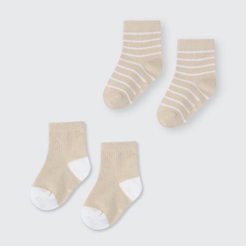  Set 02 đôi tất La Pomme họa tiết kẻ 