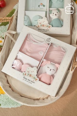  Set quà tặng sơ sinh La Pomme thỏ điệu - Bộ body liền 
