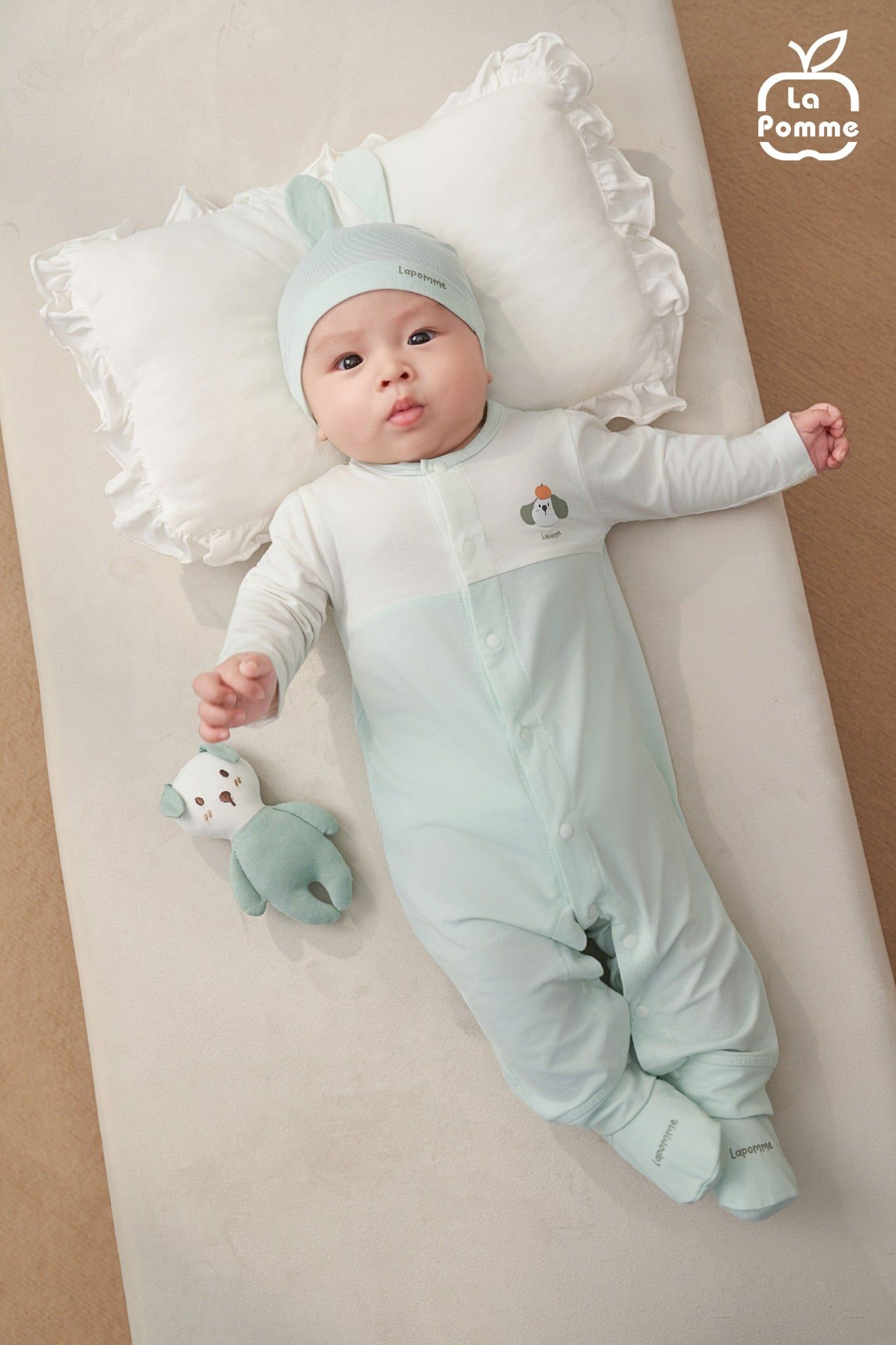  Set quà tặng sơ sinh La Pomme cún yêu - Bộ body liền 
