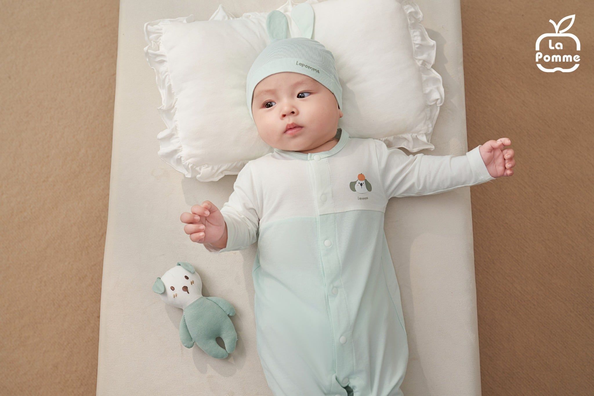  Set quà tặng sơ sinh La Pomme cún yêu - Bộ body liền 