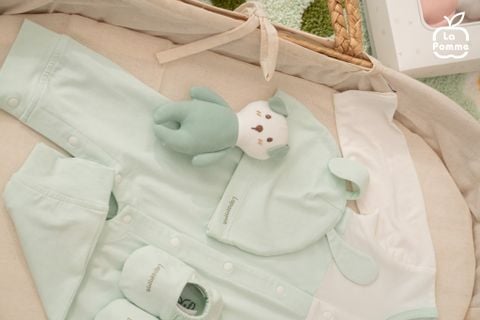  Set quà tặng sơ sinh La Pomme cún yêu - Bộ body liền 