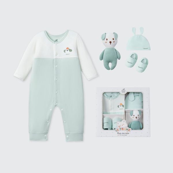  Set quà tặng sơ sinh La Pomme cún yêu - Bộ body liền 