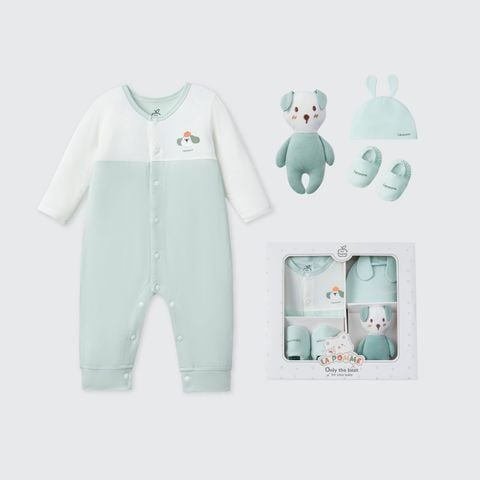  Set quà tặng sơ sinh La Pomme cún yêu - Bộ body liền 