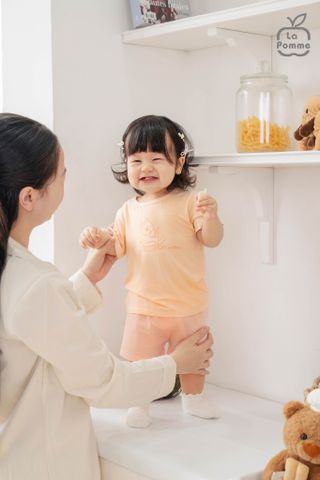 Bộ cộc tay Mềm Mịn by La Pomme phối sắc màu 