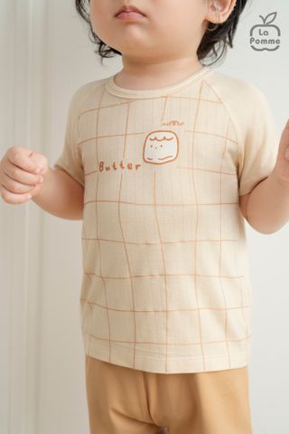  Bộ cộc tay Mềm Mịn by La Pomme vải phối họa tiết cá tính 