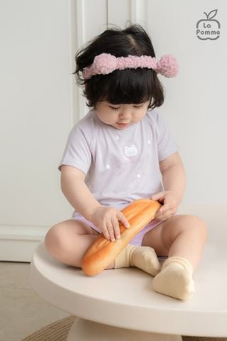  Bộ cộc tay Mềm Mịn by La Pomme vải phối họa tiết cá tính 