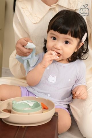  Bộ cộc tay Mềm Mịn by La Pomme vải phối họa tiết cá tính 