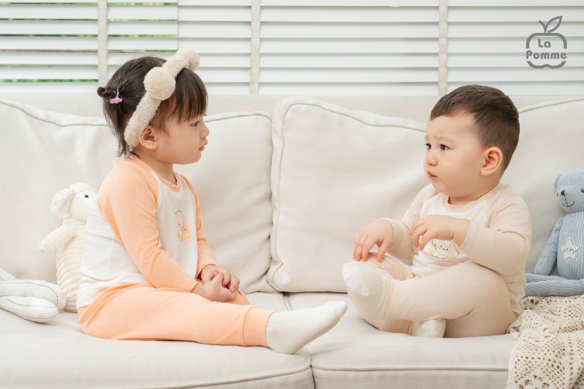  Bộ dài tay mềm mịn by La Pomme êm ái cùng puppy 