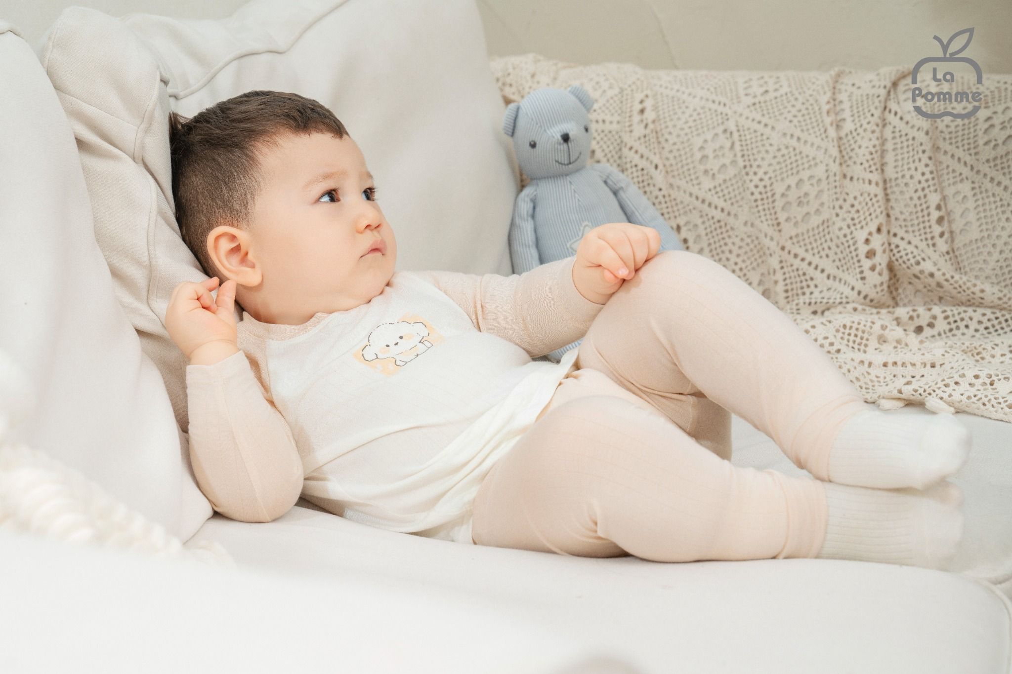  Bộ dài tay mềm mịn by La Pomme êm ái cùng puppy 