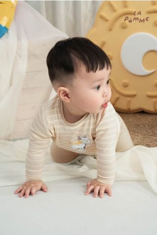  [NÊN TĂNG SIZE] Bộ dài tay Mềm Mịn by La Pomme họa tiết cún yêu siêu ngầu 