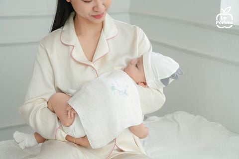  K001 Set 5 Khăn sữa sợi tre lụa La Pomme phối màu (30x30cm) - Vườn ươm hạnh phúc 