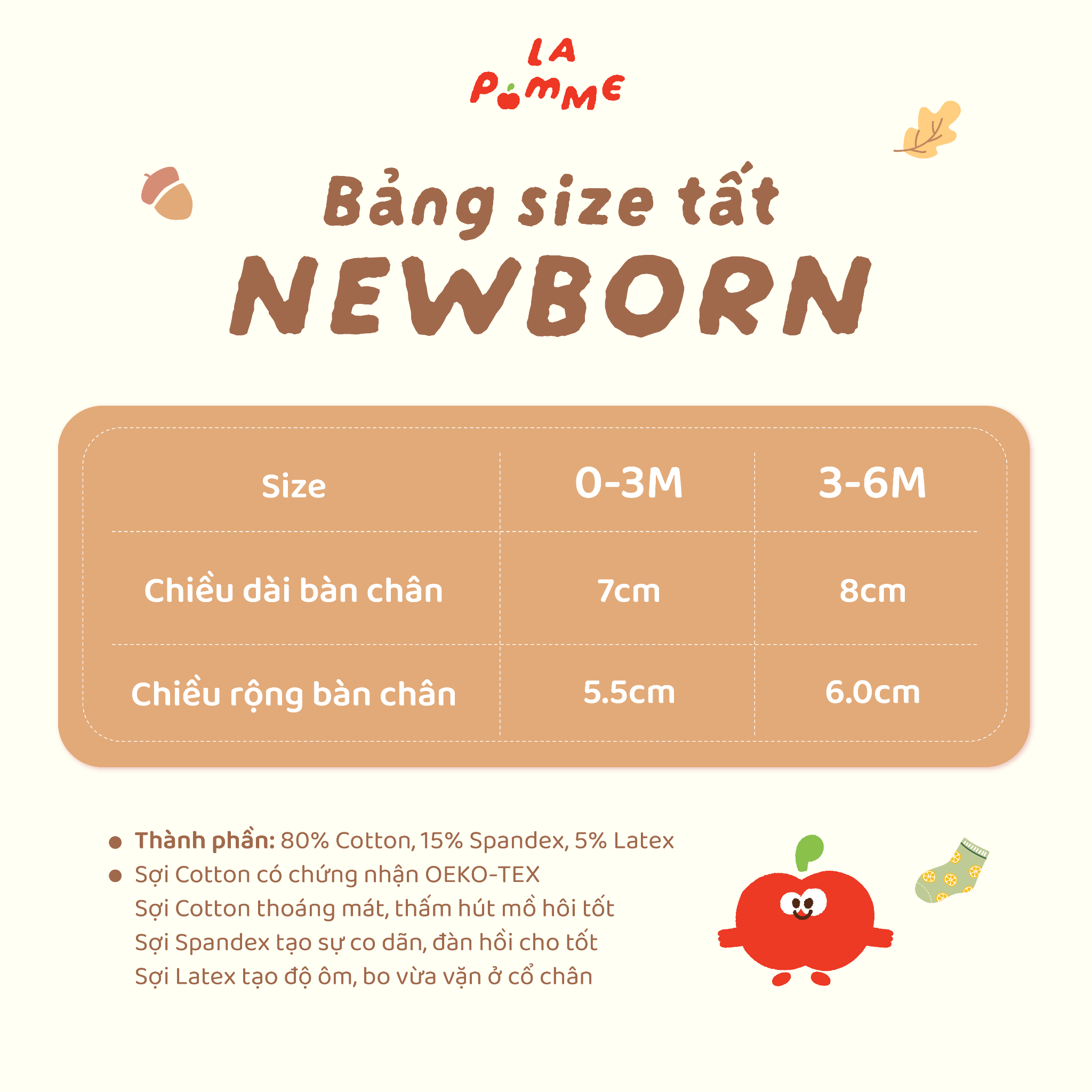  Set 02 đôi tất La Pomme bé yêu của mẹ 