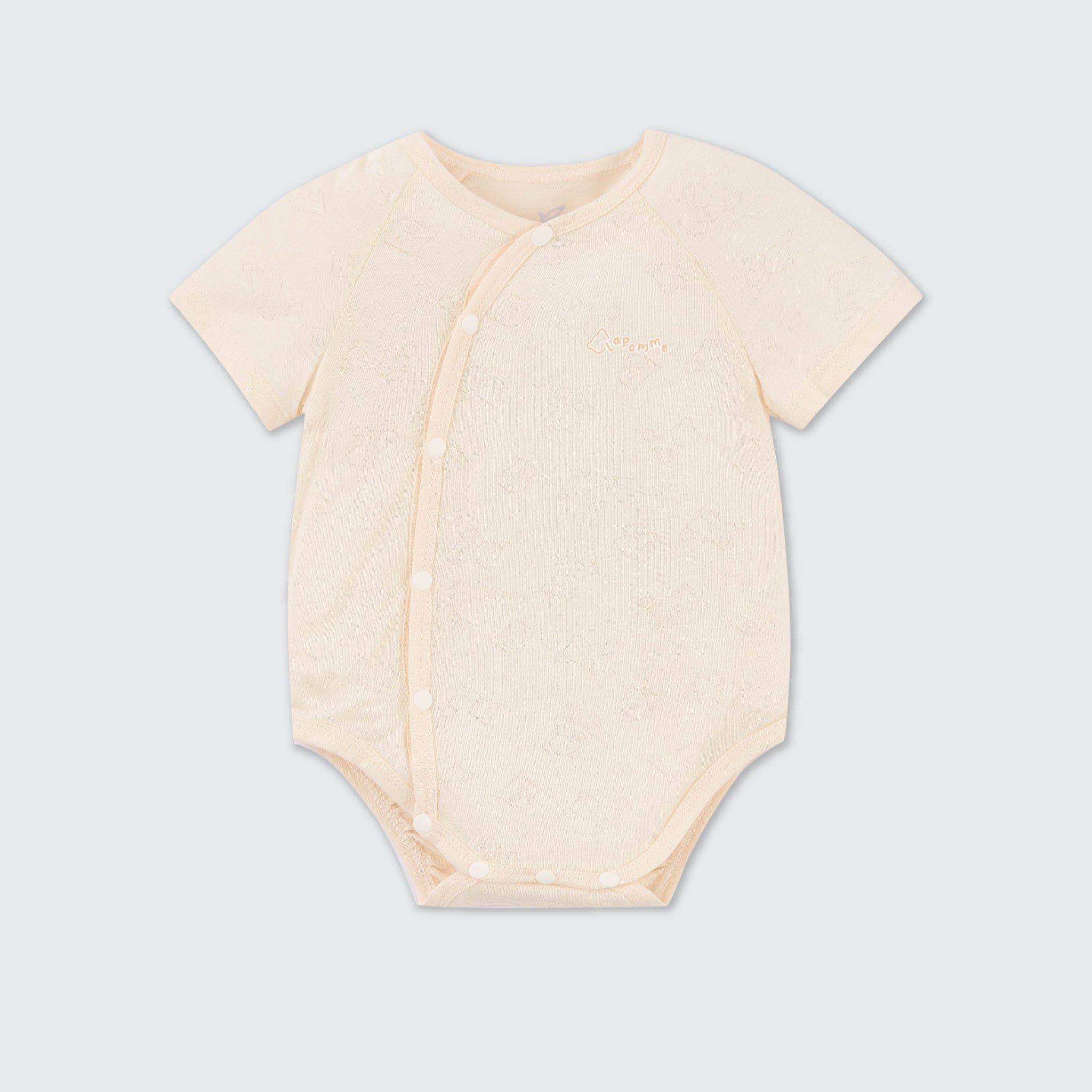  Body chip cộc tay La Pomme dệt vân chìm gấu nhỏ 