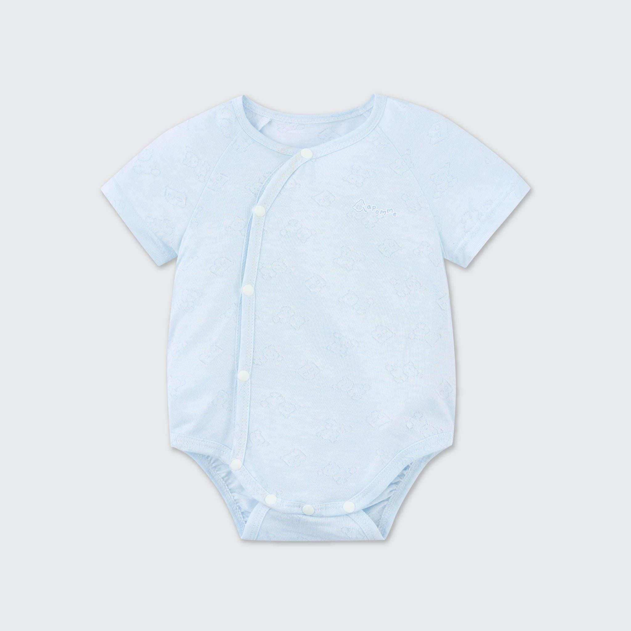  Body chip cộc tay La Pomme dệt vân chìm gấu nhỏ 