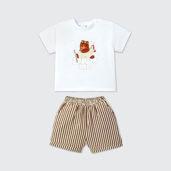  Bộ cộc tay La Pomme xin chào cơ trưởng gấu 