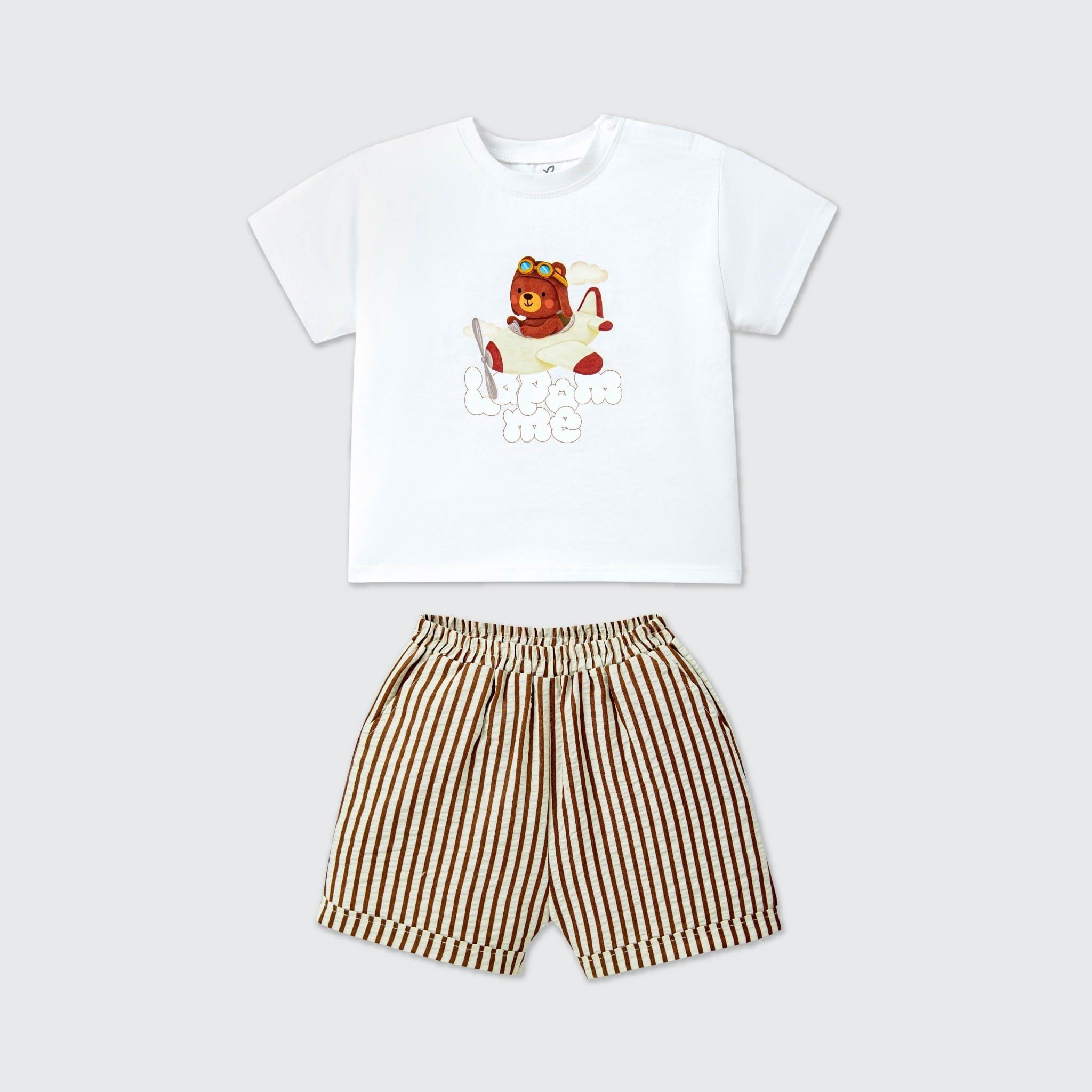  Bộ cộc tay La Pomme xin chào cơ trưởng gấu 