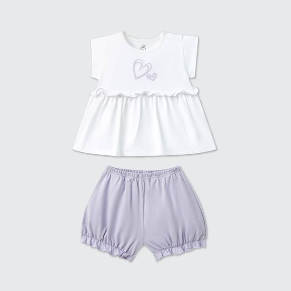  Bộ cộc tay La Pomme bèo nhún trái tim 