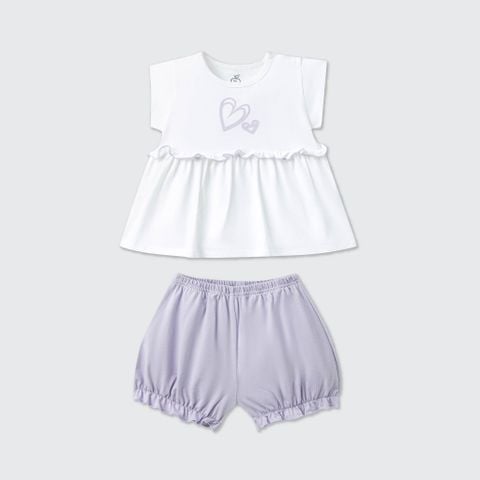  Bộ cộc tay La Pomme bèo nhún trái tim 